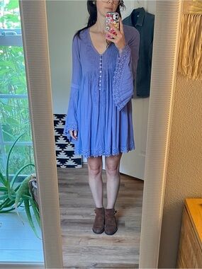 The Pyramid Collection Bell-Sleeve Fairy Mini Dress